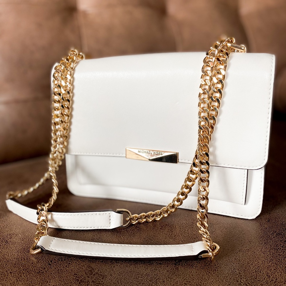 Michael Kors Jade Gusset Leather Shoulder Bag